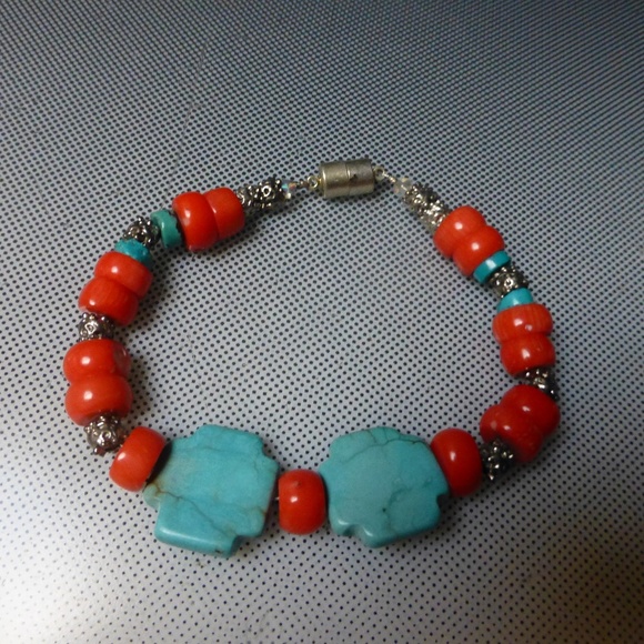 TURQUOISE ALASKA BEAR CORAL BONE BRACELETS 3 for $100 - Picture 3 of 4